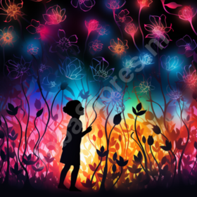Diamond Painting Kleurrijke Silhouttes 05 (formaat en vorm steentjes naar keuze)