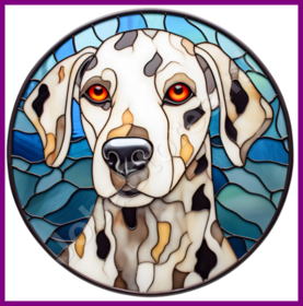 Diamond Painting Glas in lood Hond - Dalmatiër 01 (formaat en vorm steentjes naar keuze)