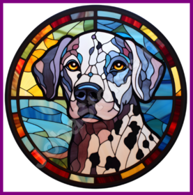Diamond Painting Glas in lood Hond - Dalmatiër 04 (formaat en vorm steentjes naar keuze)