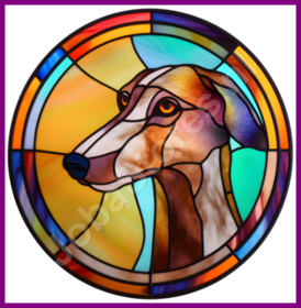 Diamond Painting Glas in lood Hond - Greyhound 04 (formaat en vorm steentjes naar keuze)