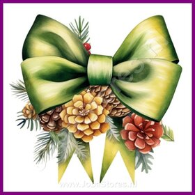 Diamond Painting Kerst Strik 01 (formaat en vorm steentjes naar keuze)