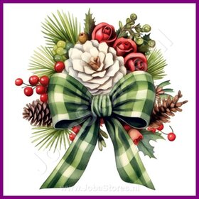 Diamond Painting Kerst Strik 04 (formaat en vorm steentjes naar keuze)