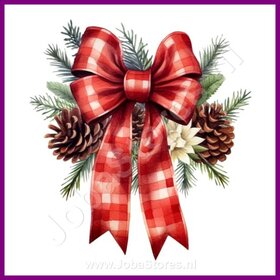 Diamond Painting Kerst Strik 08 (formaat en vorm steentjes naar keuze)