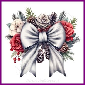 Diamond Painting Kerst Strik 10 (formaat en vorm steentjes naar keuze)