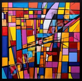 Diamond Painting Kleurrijk Abstract 04 (formaat en vorm steentjes naar keuze)