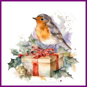 Diamond Painting Roodborstje Kerst 01 (formaat en vorm steentjes naar keuze)