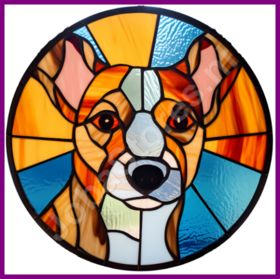 Diamond Painting Glas in lood Hond - Jack Russell 01 (formaat en vorm steentjes naar keuze)