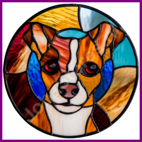 Diamond Painting Glas in lood Hond - Jack Russell 02 (formaat en vorm steentjes naar keuze)