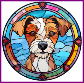 Diamond Painting Glas in lood Hond - Jack Russell 03 (formaat en vorm steentjes naar keuze)