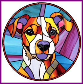 Diamond Painting Glas in lood Hond - Jack Russell 05 (formaat en vorm steentjes naar keuze)
