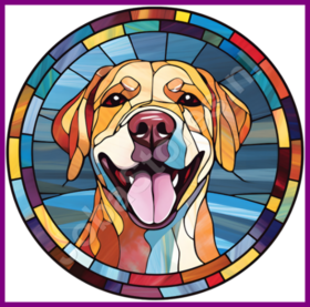 Diamond Painting Glas in lood Hond - Labrador Retriever 01 (formaat en vorm steentjes naar keuze)