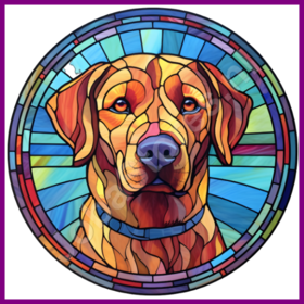 Diamond Painting Glas in lood Hond - Labrador Retriever 02 (formaat en vorm steentjes naar keuze)