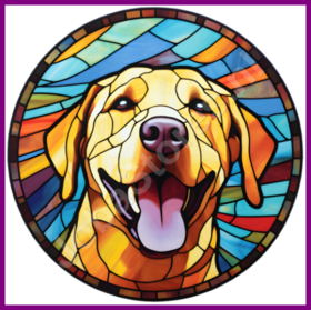 Diamond Painting Glas in lood Hond - Labrador Retriever 05 (formaat en vorm steentjes naar keuze)