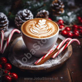 Diamond Painting Kerst Koffie 02 (formaat en vorm steentjes naar keuze)