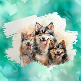 Diamond Painting Aquarel Hond - Alaska Malamute 03 (formaat en vorm steentjes naar keuze)