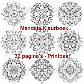 Digitaal Kleurboek voor volwassenen Mandala 01 (32 kleurplaten)