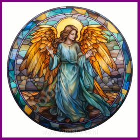 Diamond Painting Glas in lood Kerst Engel 04 (formaat en vorm steentjes naar keuze)