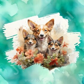 Diamond Painting Aquarel Hond - Basenji 01 (formaat en vorm steentjes naar keuze)