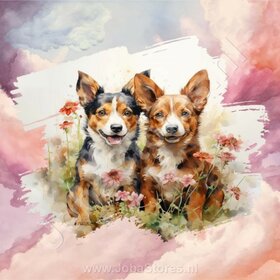 Diamond Painting Aquarel Hond - Basenji 02 (formaat en vorm steentjes naar keuze)