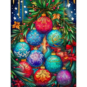 Diamond Painting Kleurrijke Kerst 01 (formaat en vorm steentjes naar keuze)