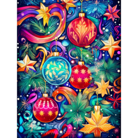 Diamond Painting Kleurrijke Kerst 04 (formaat en vorm steentjes naar keuze)