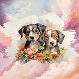 Diamond Painting Aquarel Hond - Beagle 02 (formaat en vorm steentjes naar keuze)