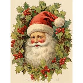 Diamond Painting Vintage Kerstman 02 (formaat en vorm steentjes naar keuze)