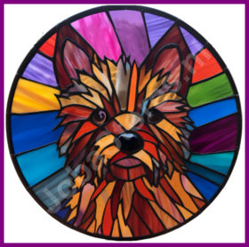 Diamond Painting Glas in lood Hond - Cairnterrier 01 (formaat en vorm steentjes naar keuze)