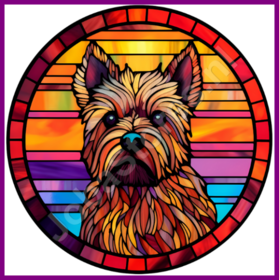Diamond Painting Glas in lood Hond - Cairnterrier 04 (formaat en vorm steentjes naar keuze)