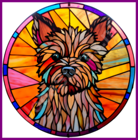 Diamond Painting Glas in lood Hond - Cairnterrier 05 (formaat en vorm steentjes naar keuze)