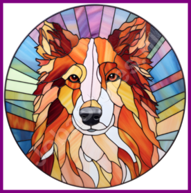Diamond Painting Glas in lood Hond - Collie 04 (formaat en vorm steentjes naar keuze)