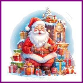 Diamond Painting Kerstman met cadeautjes 12 (formaat en vorm steentjes naar keuze)