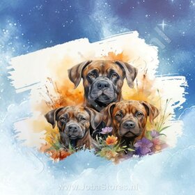 Diamond Painting Aquarel Hond - Bullmastiff 01 (formaat en vorm steentjes naar keuze)