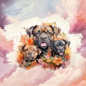 Diamond Painting Aquarel Hond - Bullmastiff 02 (formaat en vorm steentjes naar keuze)