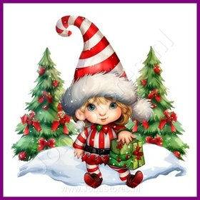 Diamond Painting Kerst Elfjes 08 (formaat en vorm steentjes naar keuze)