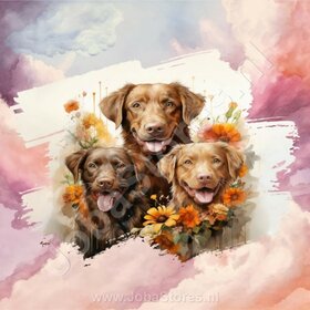 Diamond Painting Aquarel Hond - Chesapeake Bay Retriever 02 (formaat en vorm steentjes naar keuze)