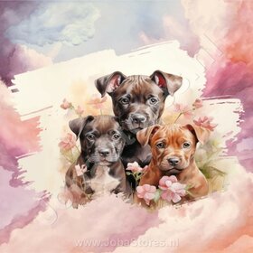 Diamond Painting Aquarel Hond - Boxer 01 (formaat en vorm steentjes naar keuze)
