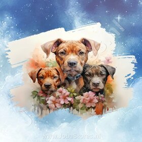 Diamond Painting Aquarel Hond - Boxer 02 (formaat en vorm steentjes naar keuze)