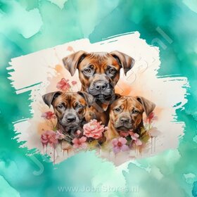 Diamond Painting Aquarel Hond - Boxer 03 (formaat en vorm steentjes naar keuze)