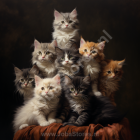 Diamond Painting Kittens 01 (formaat en vorm steentjes naar keuze)