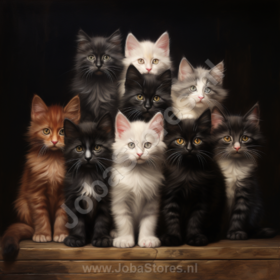 Diamond Painting Kittens 03 (formaat en vorm steentjes naar keuze)