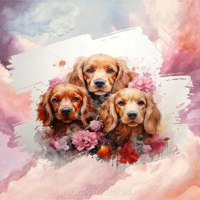 Diamond Painting Aquarel Hond - Cocker Spaniel 01 (formaat en vorm steentjes naar keuze)