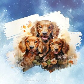 Diamond Painting Aquarel Hond - Cocker Spaniel 02 (formaat en vorm steentjes naar keuze)