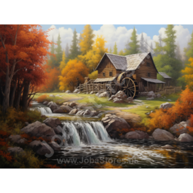 Diamond Painting Landschap - Beekje 01 (formaat en vorm steentjes naar keuze)