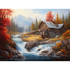 Diamond Painting Landschap - Beekje 02 (formaat en vorm steentjes naar keuze)