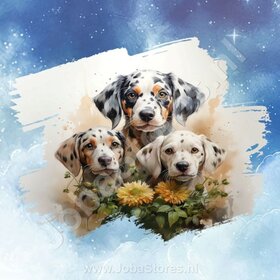 Diamond Painting Aquarel Hond - Dalmatier 01 (formaat en vorm steentjes naar keuze)