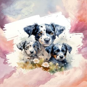 Diamond Painting Aquarel Hond - Dalmatier 03 (formaat en vorm steentjes naar keuze)