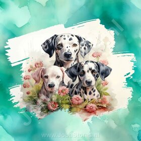 Diamond Painting Aquarel Hond - Dalmatier 04 (formaat en vorm steentjes naar keuze)