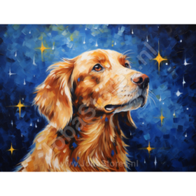 Diamond Painting Sterrennacht Hond 03 (formaat en vorm steentjes naar keuze)