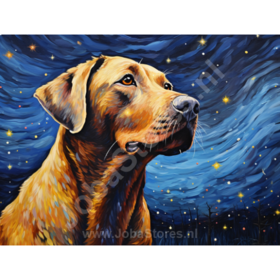 Diamond Painting Sterrennacht Hond 04 (formaat en vorm steentjes naar keuze)